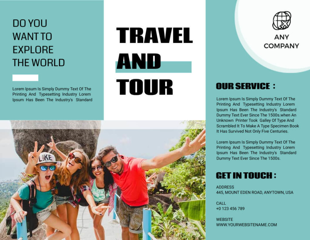 Trifold Brochure Template for Travel Company
