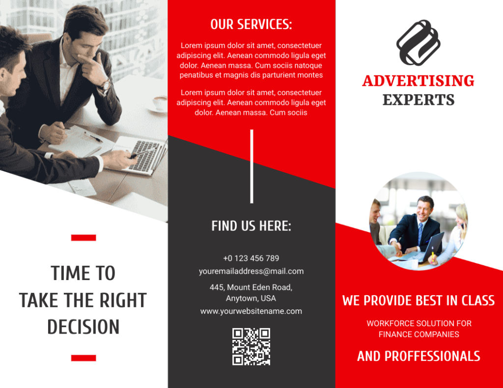Advertising Business Trifold Brochure Template