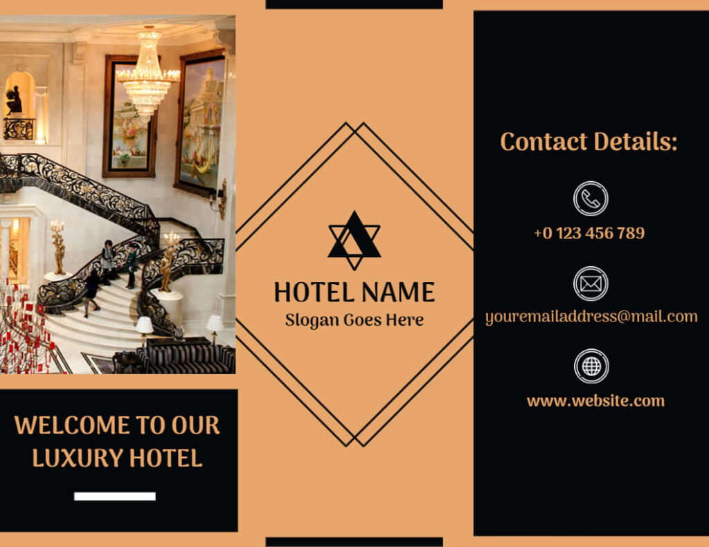 Exclusive Luxury Hotel Trifold Brochure Template
