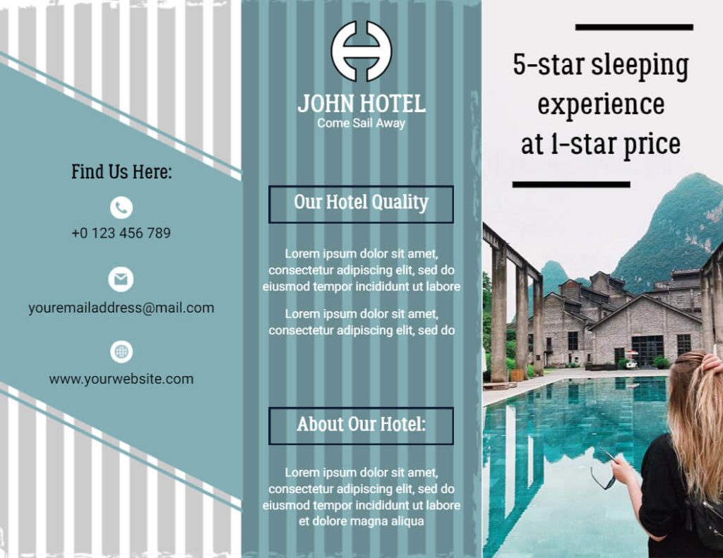 Trifold Brochure Template for 5-Star Hotel
