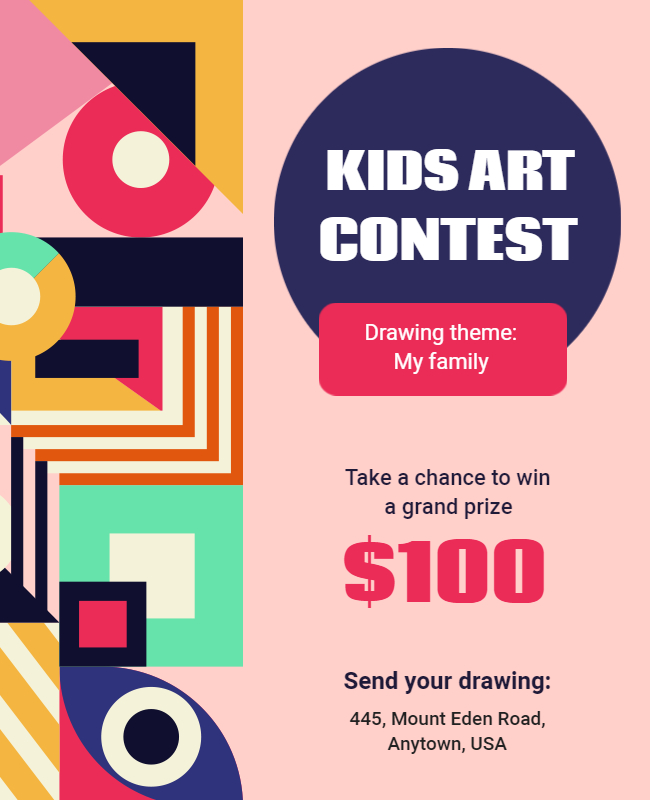 kids art contest flyer templates
