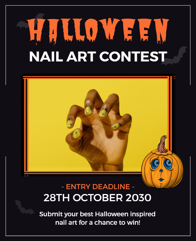 Halloween nail contest flyers