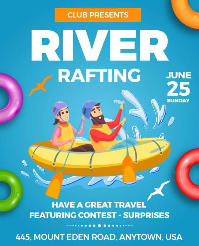 rafting contest flyers
