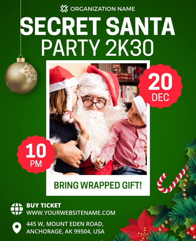 secret santa party flyer