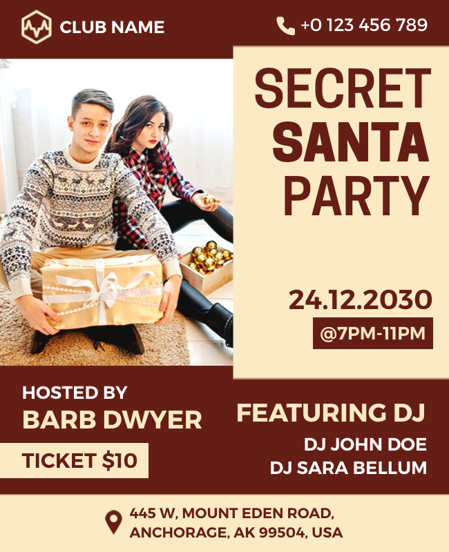 flyer for santa party night