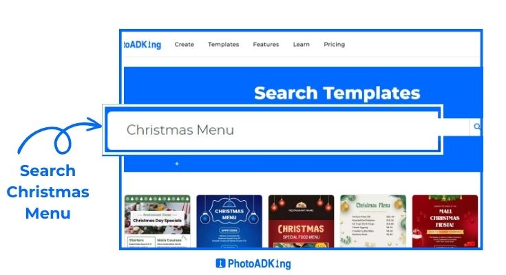 Search for Christmas Menu