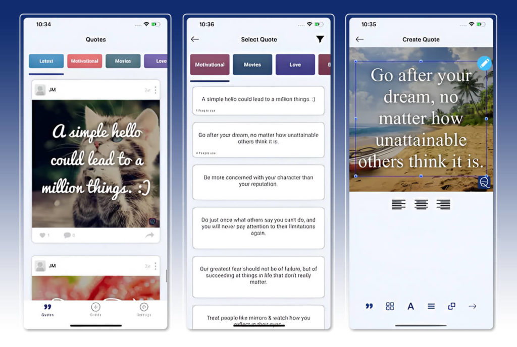 Quote Maker App Screenshots