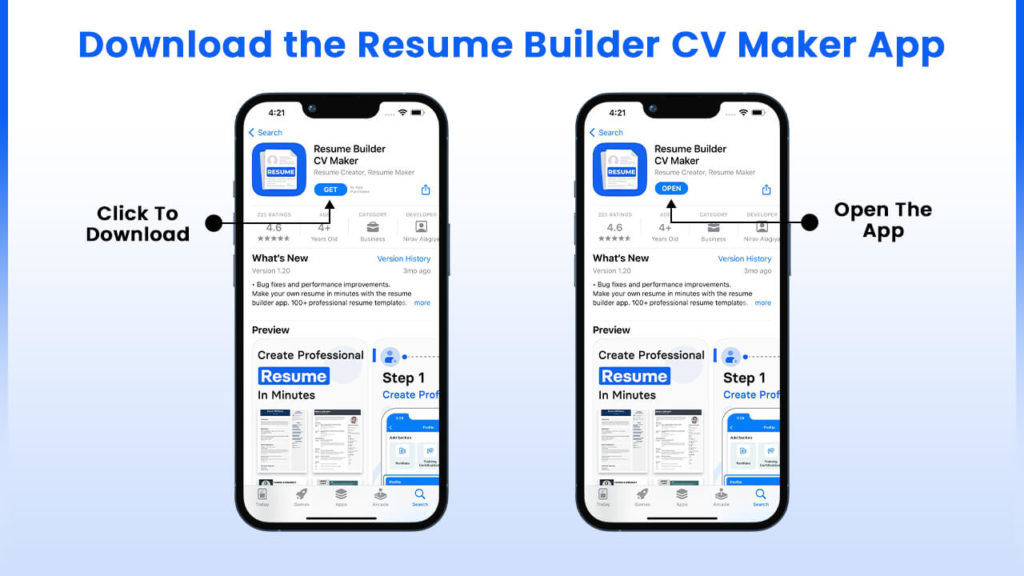 Download the Resume Builder CV Maker App