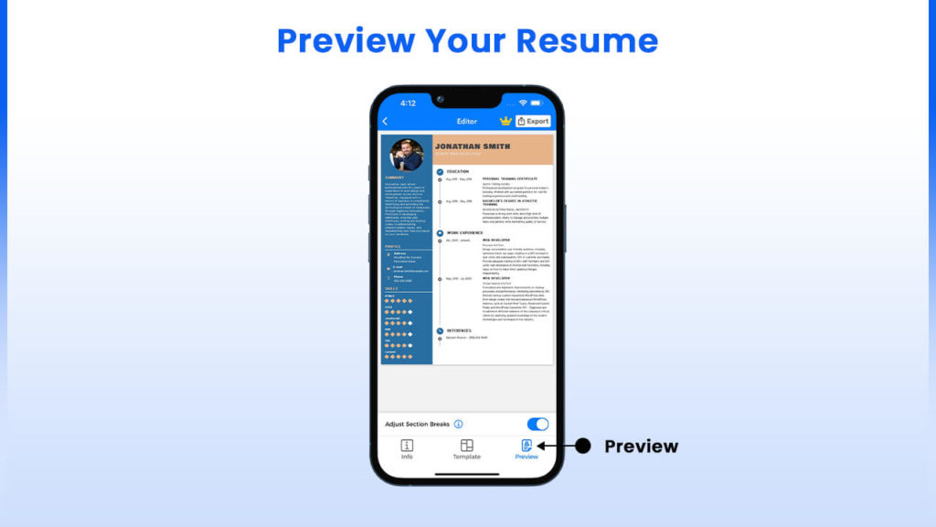how to make a resume for a job on iphone