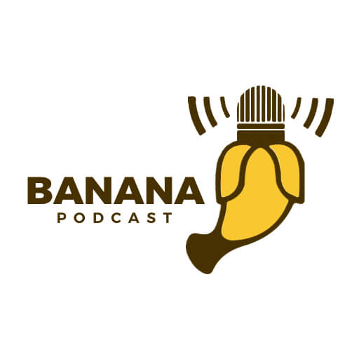 Mascot Banana Podcast Logo, Podcast Logo Examples