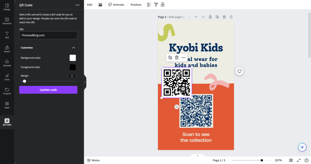 Canva QR code generator